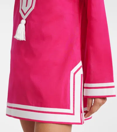 Tory Burch Short Dress Cotton Contrasting Profiles