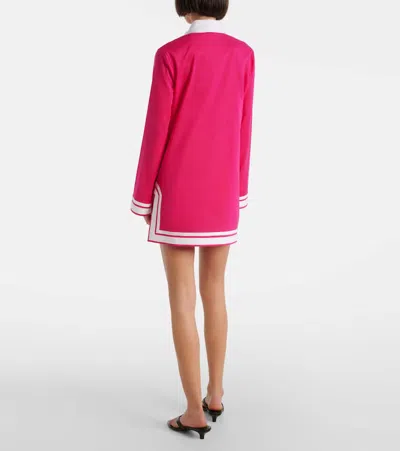 Tory Burch Short Dress Cotton Contrasting Profiles