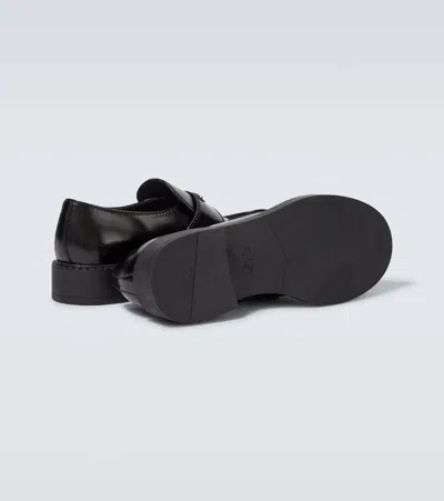 Prada Loafers Brushed Leather Elastic Gusset