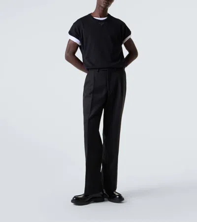 Prada Loafers Brushed Leather Elastic Gusset