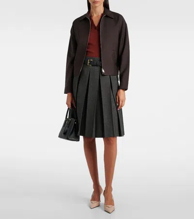 Prada 75 Brushed Leather Slingback Pumps In Gold