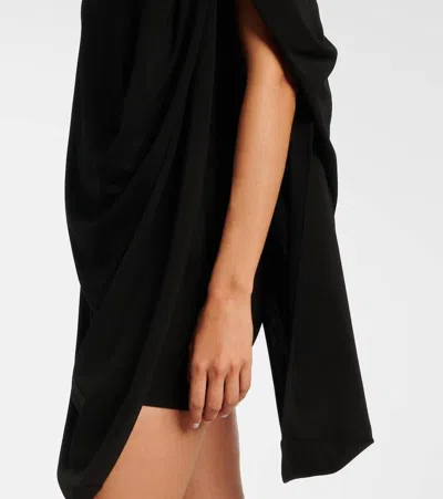 Jean Paul Gaultier Draped High Neck Sleeveless Asymmetric Dress In Black