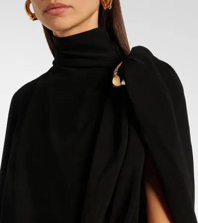 Jean Paul Gaultier Draped High Neck Sleeveless Asymmetric Dress In Black