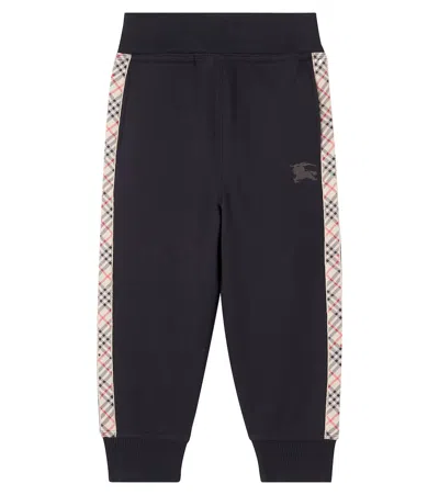 Burberry Jackson Check Trim Cotton Jogging Pants