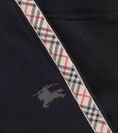 Burberry Jackson Check Trim Cotton Jogging Pants