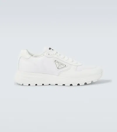 Prada Low-top Re-nylon And Leather Sneakers In Animal Print