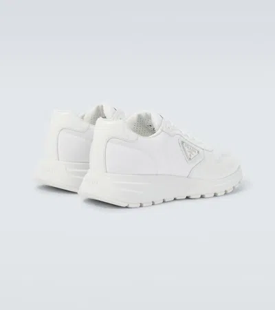 Prada Low-top Re-nylon And Leather Sneakers In Animal Print