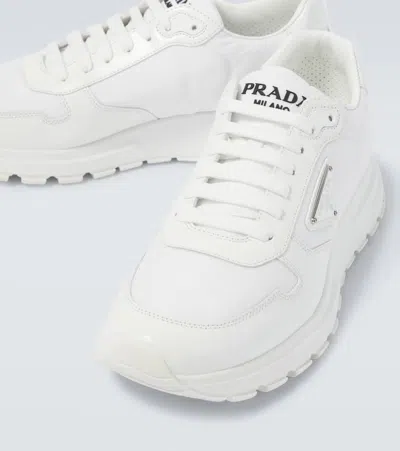 Prada Low-top Re-nylon And Leather Sneakers In Animal Print