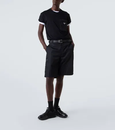 Prada Autry White Leather Medalist Sneakers In Black