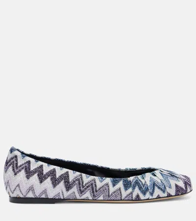 Missoni Zigzag-pattern Ballet Flats