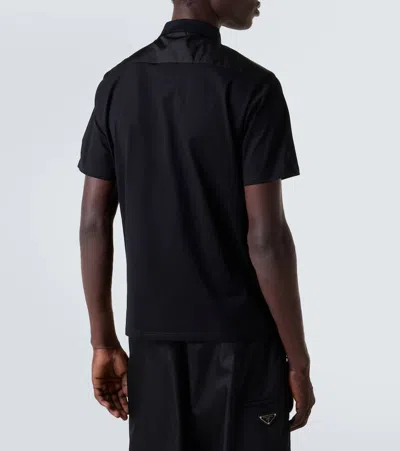 Prada Cotton Bi-material Polo Shirt