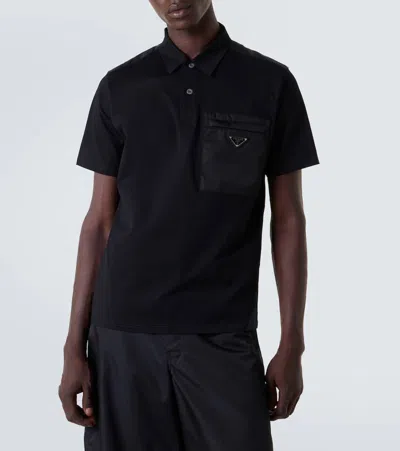 Prada Cotton Bi-material Polo Shirt
