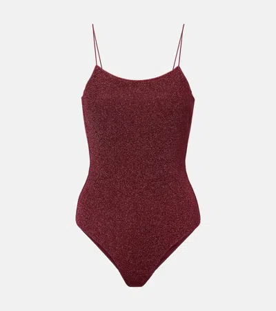 Oseree Oséree Burgundy Nylon Blend Swimsuit