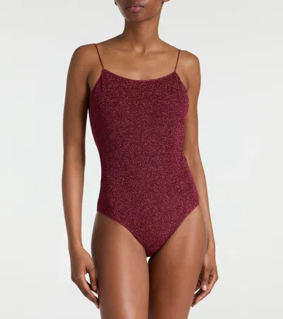 Oseree Oséree Burgundy Nylon Blend Swimsuit