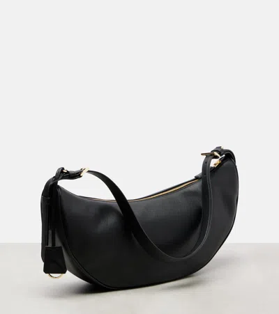 Prada Demi-lune Large Leather Shoulder Bags In Black