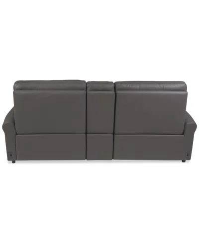 Macy's Thandler 3-pc. Leather Sofa With 2 Power Recliners And 1 Storage Console, Exclusively At