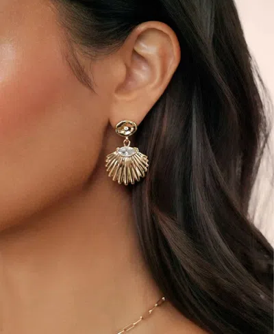 Ettika Santorini Cubic Zirconia Shell Drop Earrings