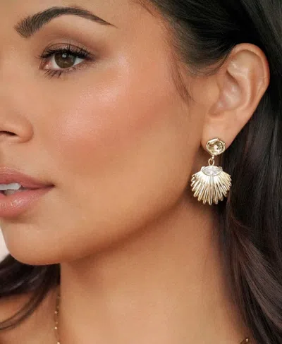 Ettika Santorini Cubic Zirconia Shell Drop Earrings