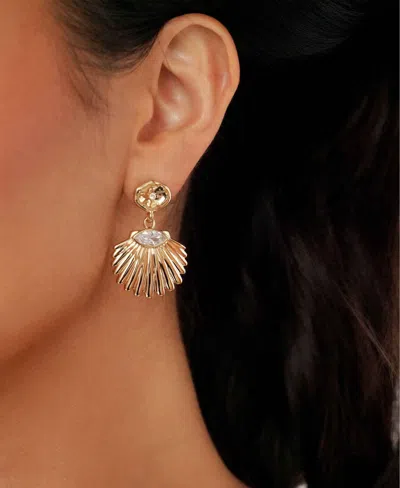 Ettika Santorini Cubic Zirconia Shell Drop Earrings