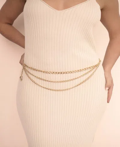 Ettika Modern Edge Multi Row Chain Belt