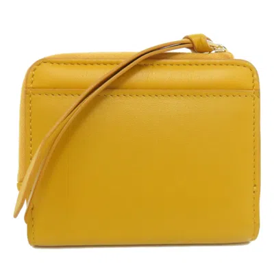 Pre-owned Fendi Yellow Leather Wallet (bi-fold) ()