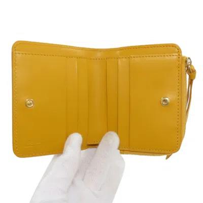 Pre-owned Fendi Yellow Leather Wallet (bi-fold) ()