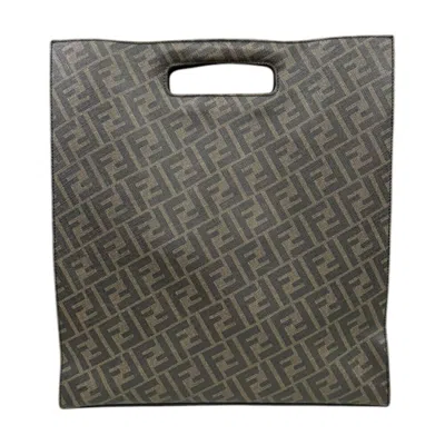 Pre-owned Fendi Zucca Black Brown Zucca Shoulder Bag ()