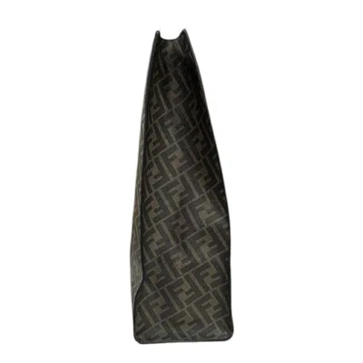 Pre-owned Fendi Zucca Black Brown Zucca Shoulder Bag ()