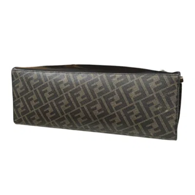 Pre-owned Fendi Zucca Black Brown Zucca Shoulder Bag ()