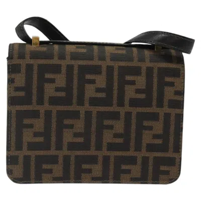 Pre-owned Fendi Zucca Brown Canvas Shoulder Bag ()