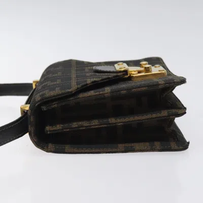 Pre-owned Fendi Zucca Brown Canvas Shoulder Bag ()