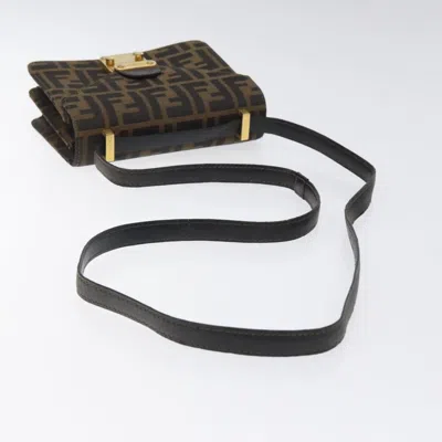 Pre-owned Fendi Zucca Brown Canvas Shoulder Bag ()
