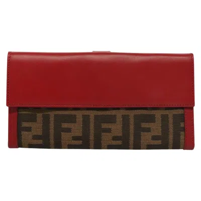 Pre-owned Fendi Zucchino Brown Canvas Wallet  ()