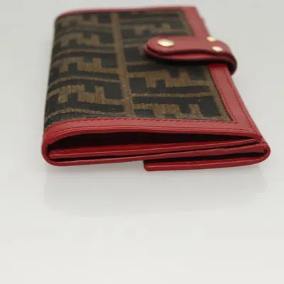 Pre-owned Fendi Zucchino Brown Canvas Wallet  ()