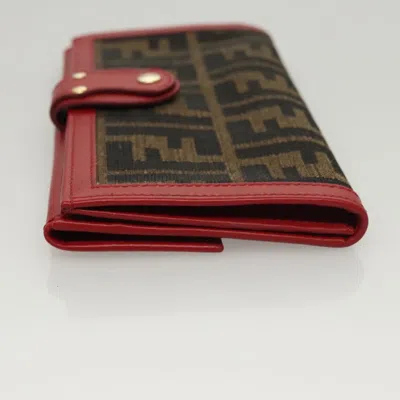 Pre-owned Fendi Zucchino Brown Canvas Wallet  ()
