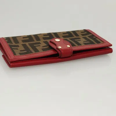 Pre-owned Fendi Zucchino Brown Canvas Wallet  ()