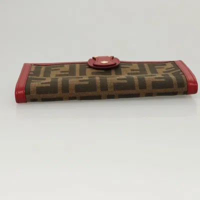 Pre-owned Fendi Zucchino Brown Canvas Wallet  ()