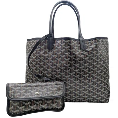 Pre-owned Goyard Black Brown White Coated Canvas Leather Tote Bag ()