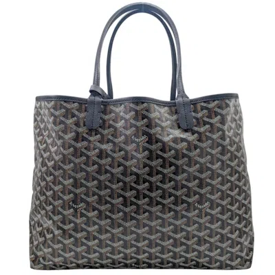 Pre-owned Goyard Black Brown White Coated Canvas Leather Tote Bag ()