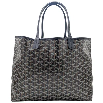 Pre-owned Goyard Black Brown White Coated Canvas Leather Tote Bag ()