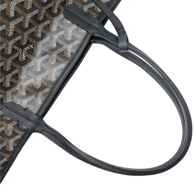 Pre-owned Goyard Black Brown White Coated Canvas Leather Tote Bag ()