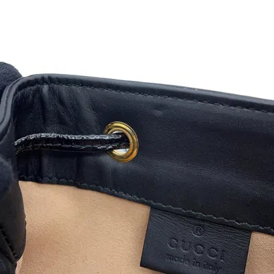 Pre-owned Gucci Black Red Color Suede Leather Shoulder Bag ()