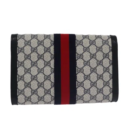 Pre-owned Gucci Gg Canvas Navy Canvas Clutch Bag ()
