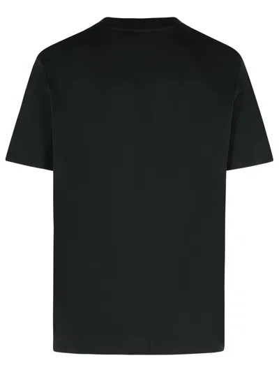 Balmain Black Crewneck T-shirt With Logo Lettering On The Front In Cotton Man