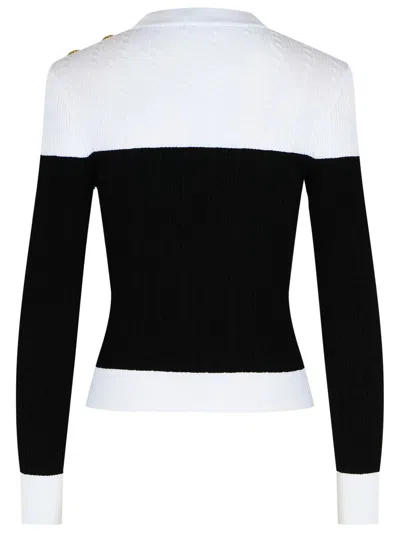 Balmain 3-button Twisted Knit Colorblock Top