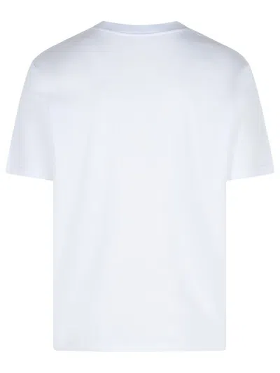 Balmain White Crewneck T-shirt With Contrasting Logo Lettering Print In White