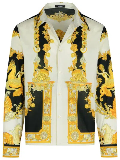 Versace Coral Theatre Shirt And Blouse Multicolor In Yellow