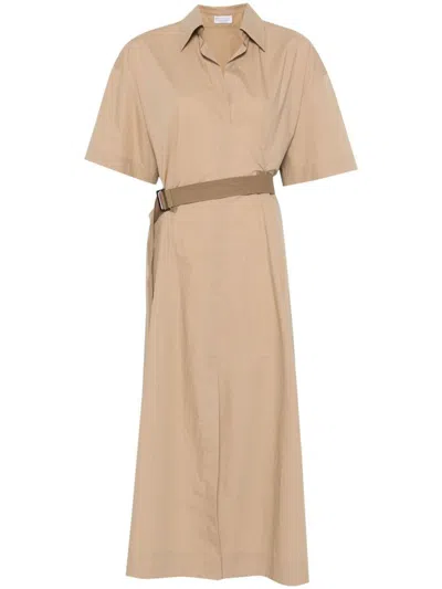 Brunello Cucinelli Women Cotton Belted Dress