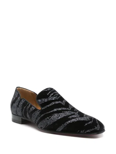 Christian Louboutin Sparkling Loafers With Leather Sole And Round Toe