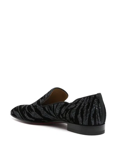 Christian Louboutin Sparkling Loafers With Leather Sole And Round Toe